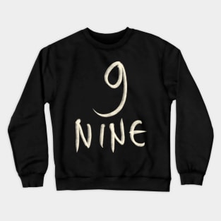 Hand Drawn Letter Number 9 Nine Crewneck Sweatshirt